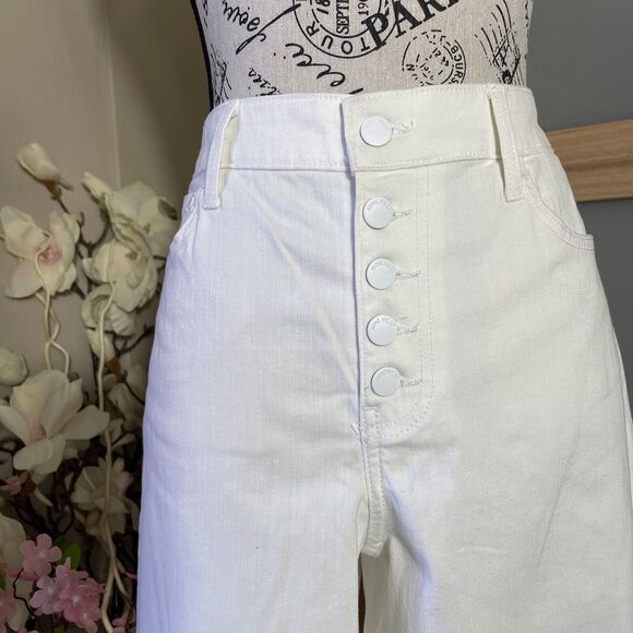 Nine West White High Rise Straight Leg Women's Jeans Size 10 Multi Button Close - Picture 2 of 7